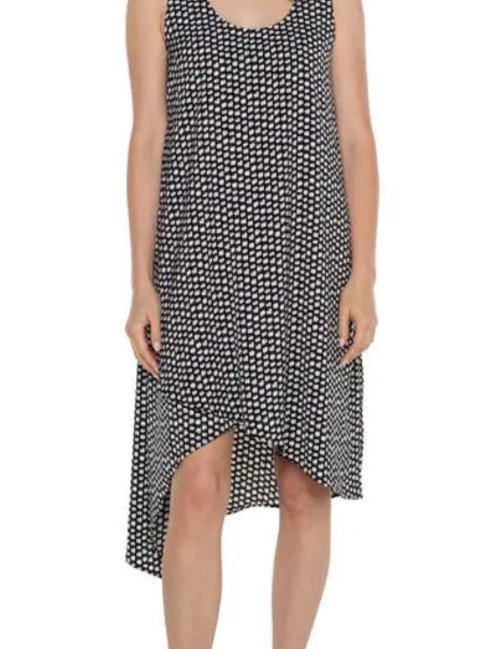 Liverpool Black and White Polka Dot Midi Dress